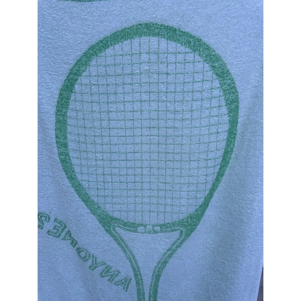 Vintage 80s/90s Retro Tennis Beach Towel CLEAN 100% Cotton Made in USA 28x59